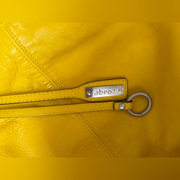 Abro Yellow Real Leather Hobo Bag - Picture 3 of 9